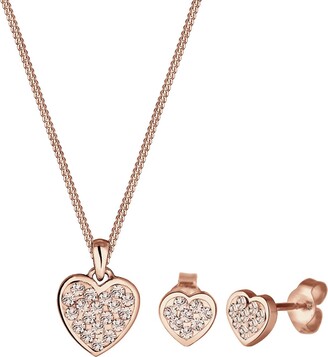 Elli Jewelry Set Heart Crystals Gift Idea