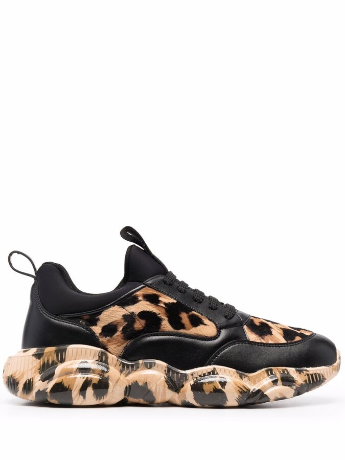 Moschino Teddy leopard-print sneakers - ShopStyle