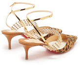 Thumbnail for your product : Christian Louboutin Levita 55 Studded Leopard-print Suede Pumps - Leopard
