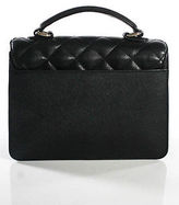 Thumbnail for your product : DKNY Black Leather Quilted Silver Tone Trim Satchel Handbag
