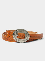 Thumbnail for your product : Simons Thin embossed-link belt