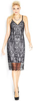 Thumbnail for your product : Made Fashion Week for Impulse V-Neck Lace-Overlay Midi Dress