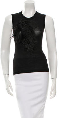 Robert Rodriguez Feather-Accented Top