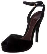 Thumbnail for your product : Gucci Velvet Ankle-Strap Sandals