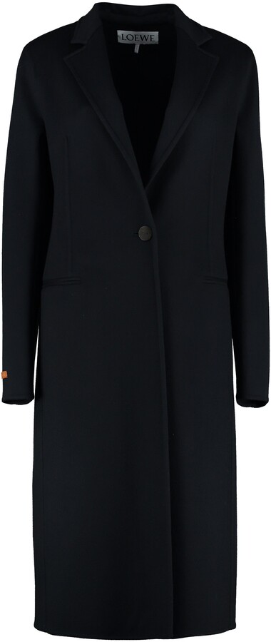 long dark blue coat