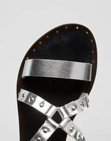 Thumbnail for your product : Park Lane Leather And Stud Strappy Flat Sandal