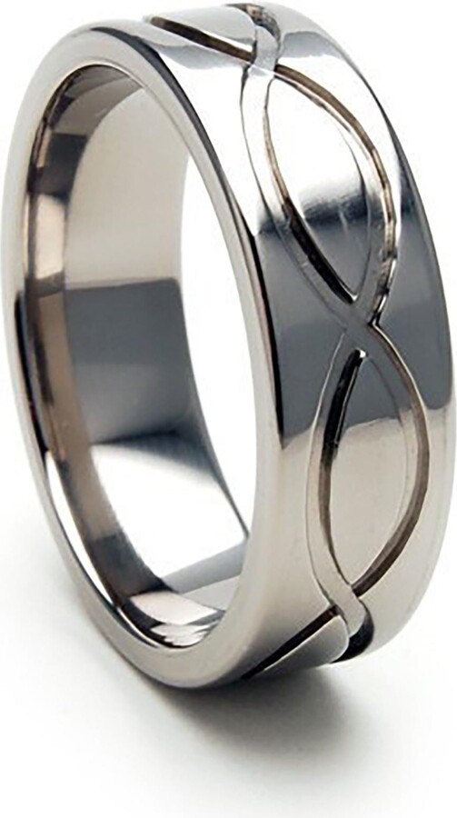 Etsy New 7mm Infinity Titanium Ring Modern Ring 4-17 7F-Infinity-T1