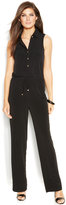 Thumbnail for your product : Ellen Tracy Straight-Leg Collared Jumpsuit