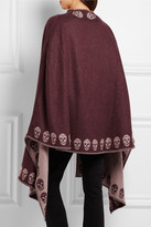 Thumbnail for your product : Alexander McQueen Reversible Intarsia Cashmere Wrap - Burgundy
