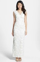 Thumbnail for your product : Marina Sequin & Soutache Embellished Lace Gown