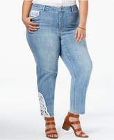 Thumbnail for your product : Style&Co. Style & Co Plus Size Crochet Tummy-Control Slim Ankle Jeans, Created for Macy's