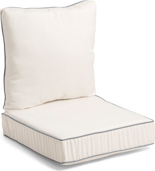 Indoor Outdoor Zippered Deep Seat Cushion With Piped Edges | Polyester/Acrylic