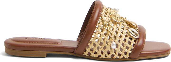 SIMKHAI Caspian Raffia Netted Sandals