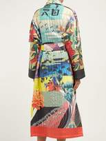 Thumbnail for your product : Etro Floral-print Quilted Silk-twill Kimono-style Coat - Womens - Blue Multi
