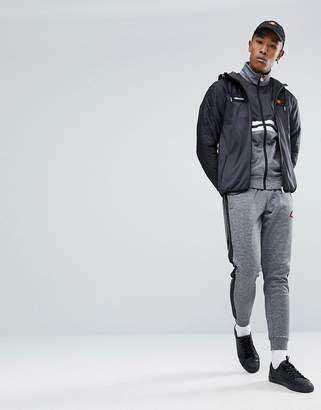 Ellesse Poly Tricot Track Jacket With Contrast Panel In Gray