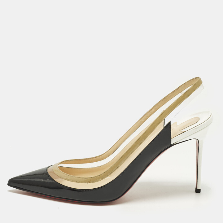 Christian Louboutin Paulina Size 41 Multicolor Patent Leather and PVC Slingback Pumps