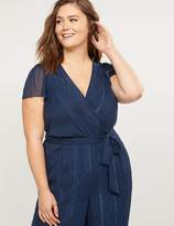 Thumbnail for your product : Lane Bryant Faux-Wrap Shimmer Jumpsuit