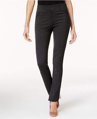 INC International Concepts Faux-Leather-Trim Straight-Fit Pants, Created for Macy's