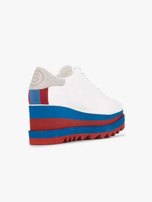 Stella McCartney Ladies White Stripe Sneak Elyse 75 Platform Sneakers, Size: 40.5