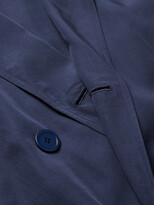 Thumbnail for your product : Balenciaga Oversized Belted Double-Breasted Lyocell Trench Coat - Men - Blue - IT 50