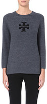 Thumbnail for your product : Tory Burch Janelle logo-detail wool jumper