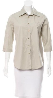 Burberry Embroidered Three-Quarter Sleeve Top
