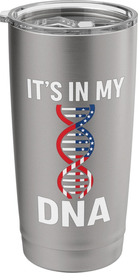 Patriotic American DNA Roots USA Flag Stars Outfit American Pride DNA Heritage USA Roots Flag Red White Blue Stainless Steel Insulated Tumbler