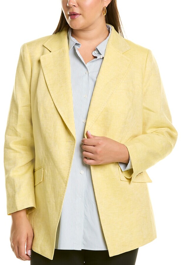 yellow linen jacket