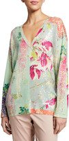 Thumbnail for your product : Etro Sequined Lily Print V-Neck Tunic