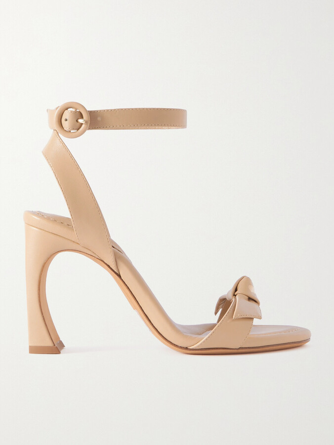 Alexandre Birman Clarita Bow-detailed Leather Sandals - Neutrals