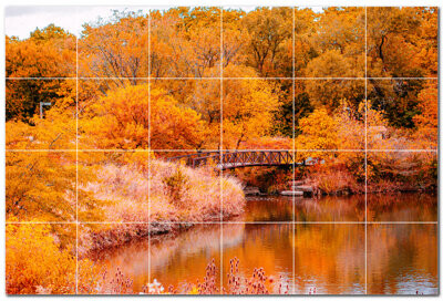 Picture-Tiles.com Bridge Photo 4.25'' x 4.25'' Satin Ceramic Decorative Mural