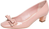 Thumbnail for your product : Christian Dior Pink Patent Leather Bow Detail Square Toe Pumps Size 36.5