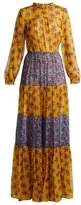 Thumbnail for your product : Raquel Diniz - Gloria Floral Print Silk Georgette Gown - Womens - Yellow Multi