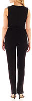 Thumbnail for your product : JCPenney Worthington Sleeveless Belted Jumpsuit - Petite