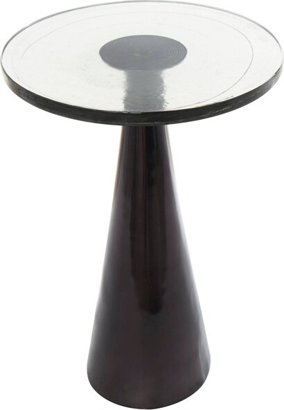 Olivia & May Olivia&MayAluminumGeometricConeAccentTable:NoAssemblyModernStyle24\