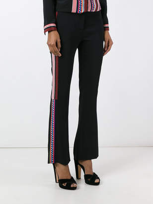 Versace Greek key striped trousers