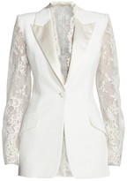 Thumbnail for your product : Alexander McQueen Crepe Lace Suit Jacket