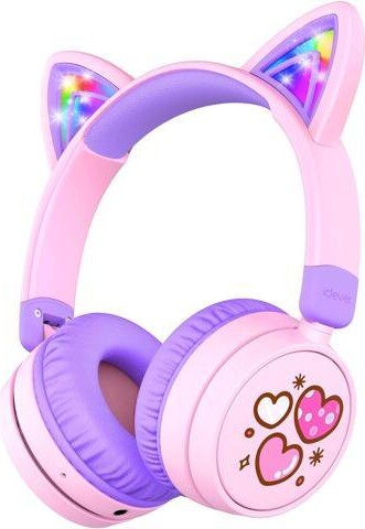 Suppower iClever Kids Bluetooth Headphones, Light Up Cat Ear,60H Playtime, USB C Fast Charging, Safe Volume 74/85dBA, Bluetooth 5.3,Toddler Headphones...
