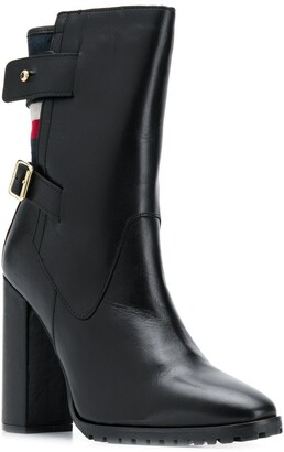Tommy Hilfiger Tricolour-Stripe Buckled Boots