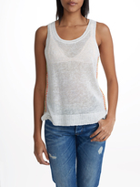 Thumbnail for your product : White + Warren Linen Blanket Stitch Tank