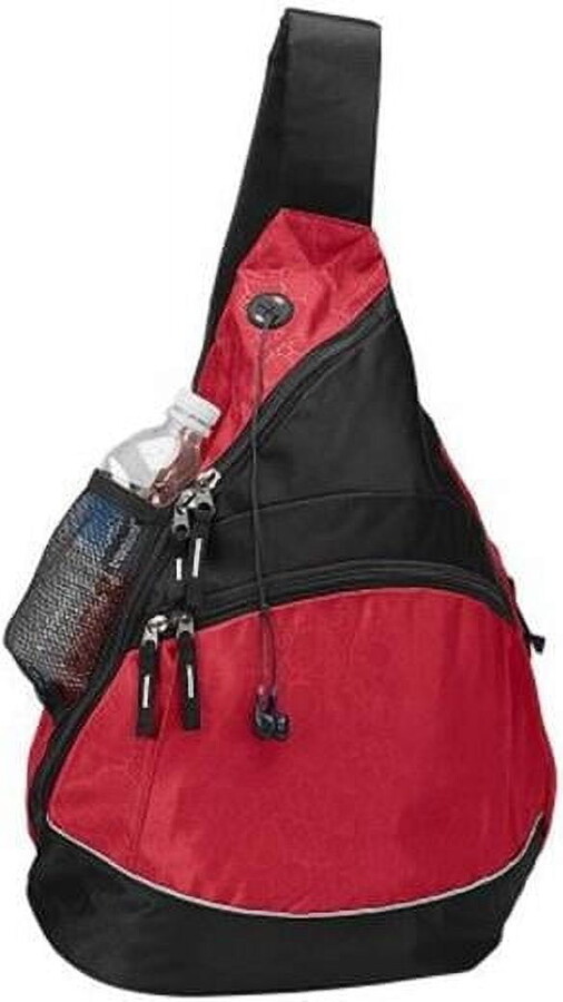 Travelwell Unisex Sling Backpack, 420D Jacquard and Watermark Nylon, Black