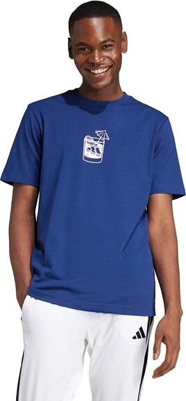 Men's adidas Lounge Drink Graphic T-Shirt Small Dark Blue