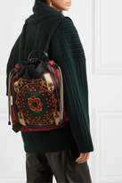 Thumbnail for your product : Etro Leather-trimmed Printed Shell Backpack - Green