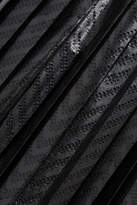 Thumbnail for your product : Noir Kei Ninomiya Pleated Printed Coated-jersey Midi Skirt - Black