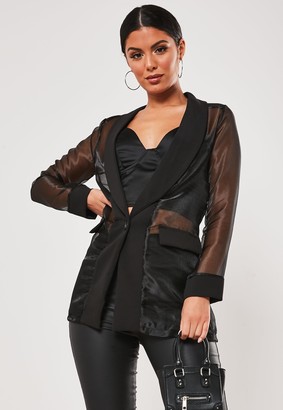 sheer black blazer