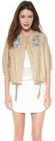 Thumbnail for your product : RED Valentino Leather Embellished Jacket