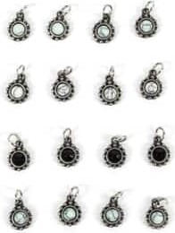 12 Pack: Tiny Bezel Stones Charm Set by Bead Landing™ in Silver