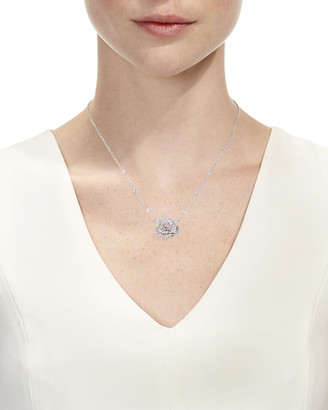 Piaget 18K White Gold Rose Necklace with Diamonds