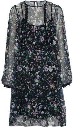 R 13 Floral-print Silk-chiffon Dress