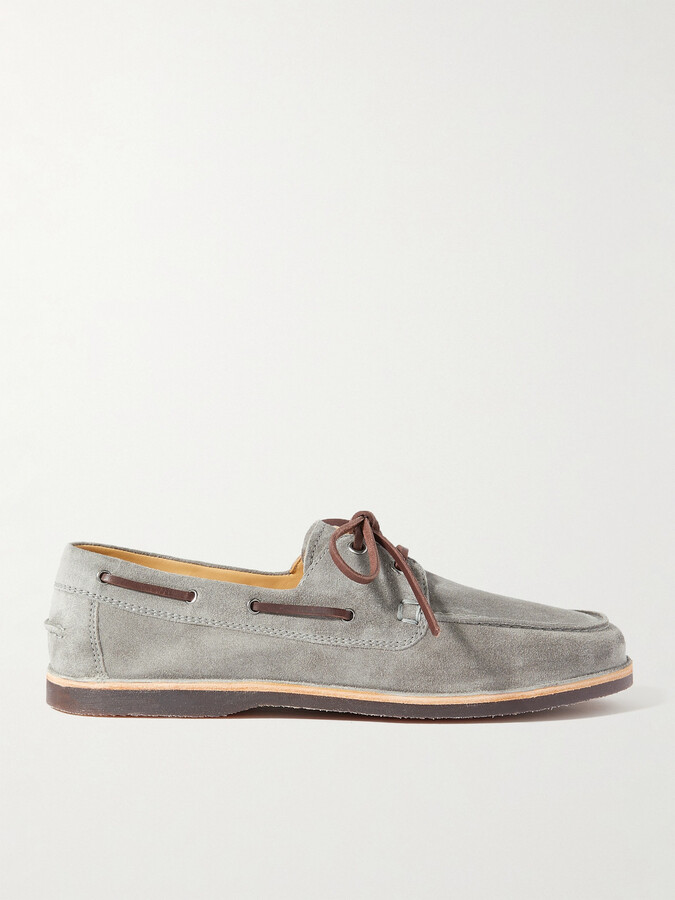 Brunello Cucinelli Suede Boat Shoes - ShopStyle Slip-ons & Loafers